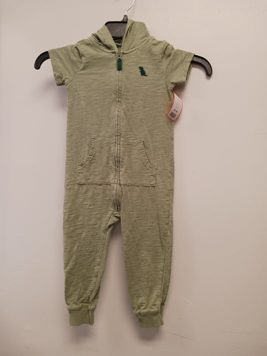 Green Carters One Piece Hooded Dino Romper, 2T B