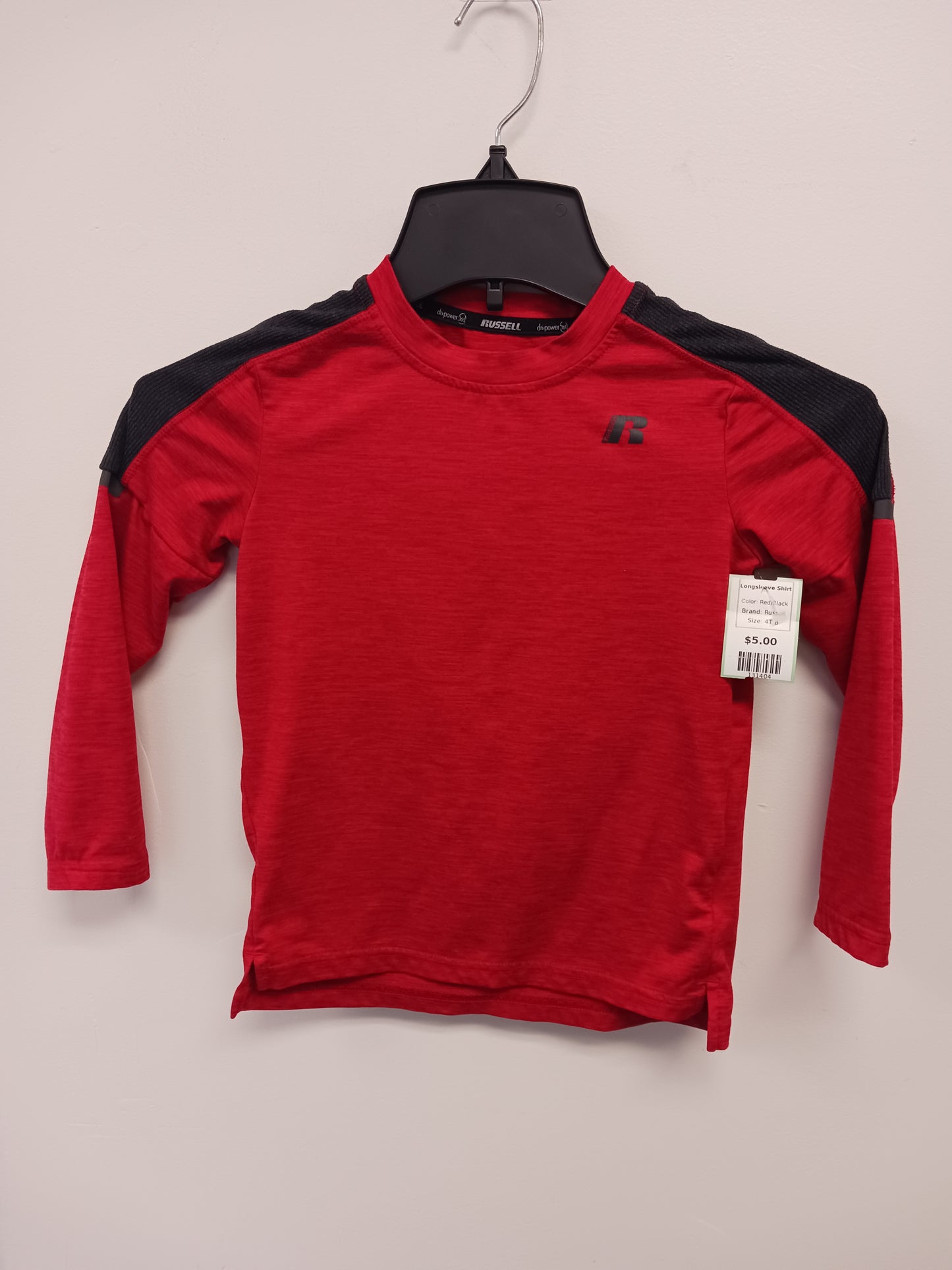 Red/Black Russell Longsleeve Shirt, 4T B