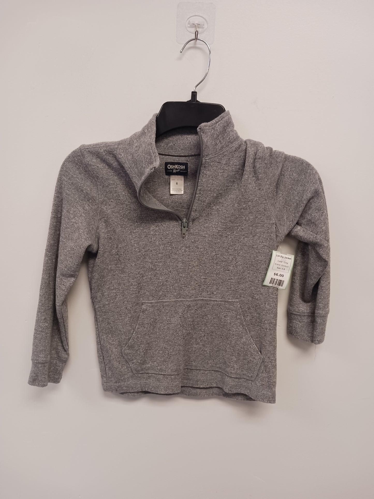 Grey OshKosh 1/4 Zip Jacket, 6 B