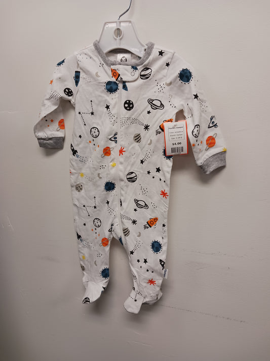 white/blue Gerber Planets Sleeper, 0-3M B