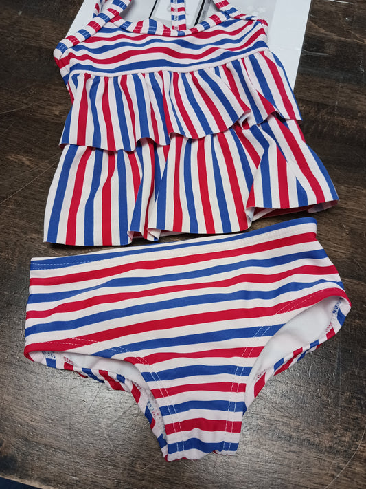 red/white/blue OshKosh 2 piece Stripe swim suit, 9M G