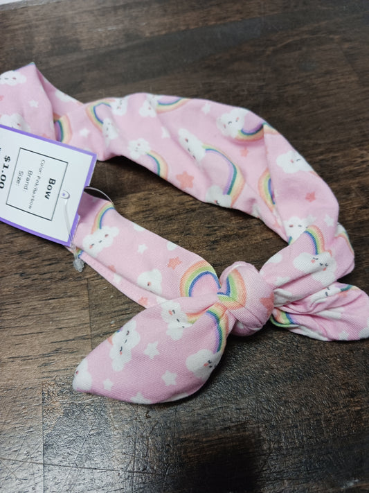 Pink/Rainbow  Bow