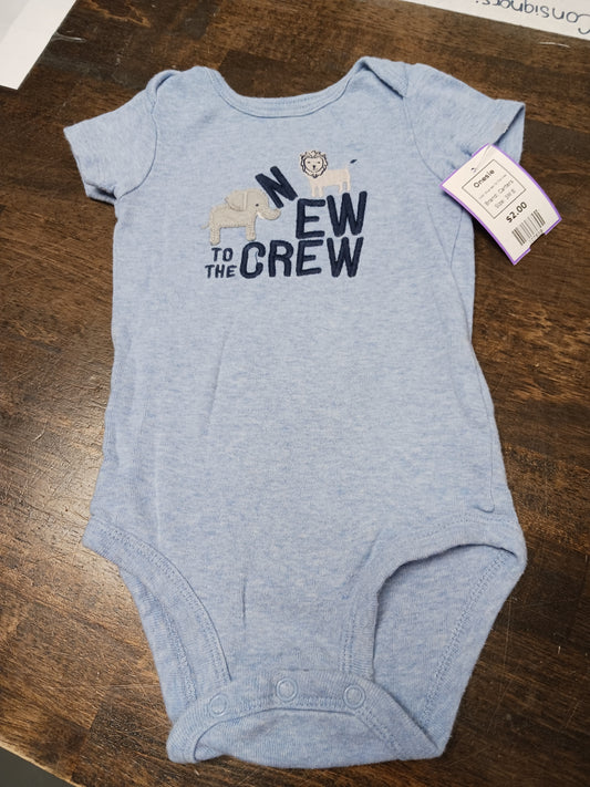 Blue New To The Crew Carters Onesie, 3M B