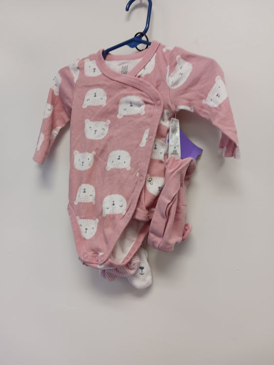Pink/White Polar Bear Carters Outfit, 6M G