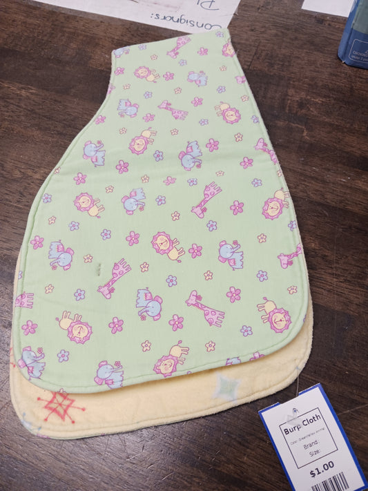 Green/Yellow Animal  Burp Cloth