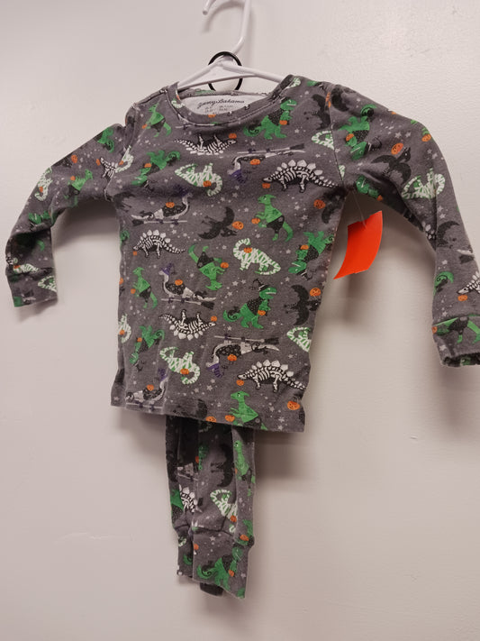 Grey Halloween Dino Tommy Bahama Pjs, 2T B