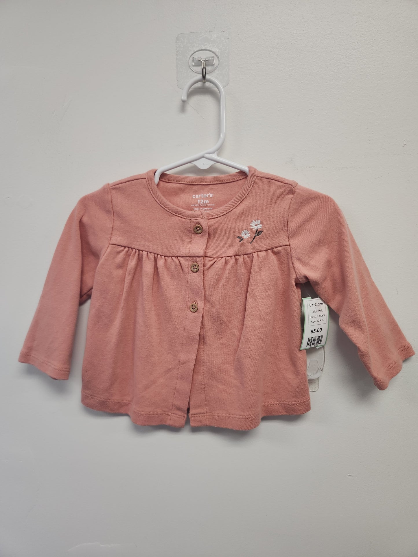 Pink Carters Cardigan, 12M G