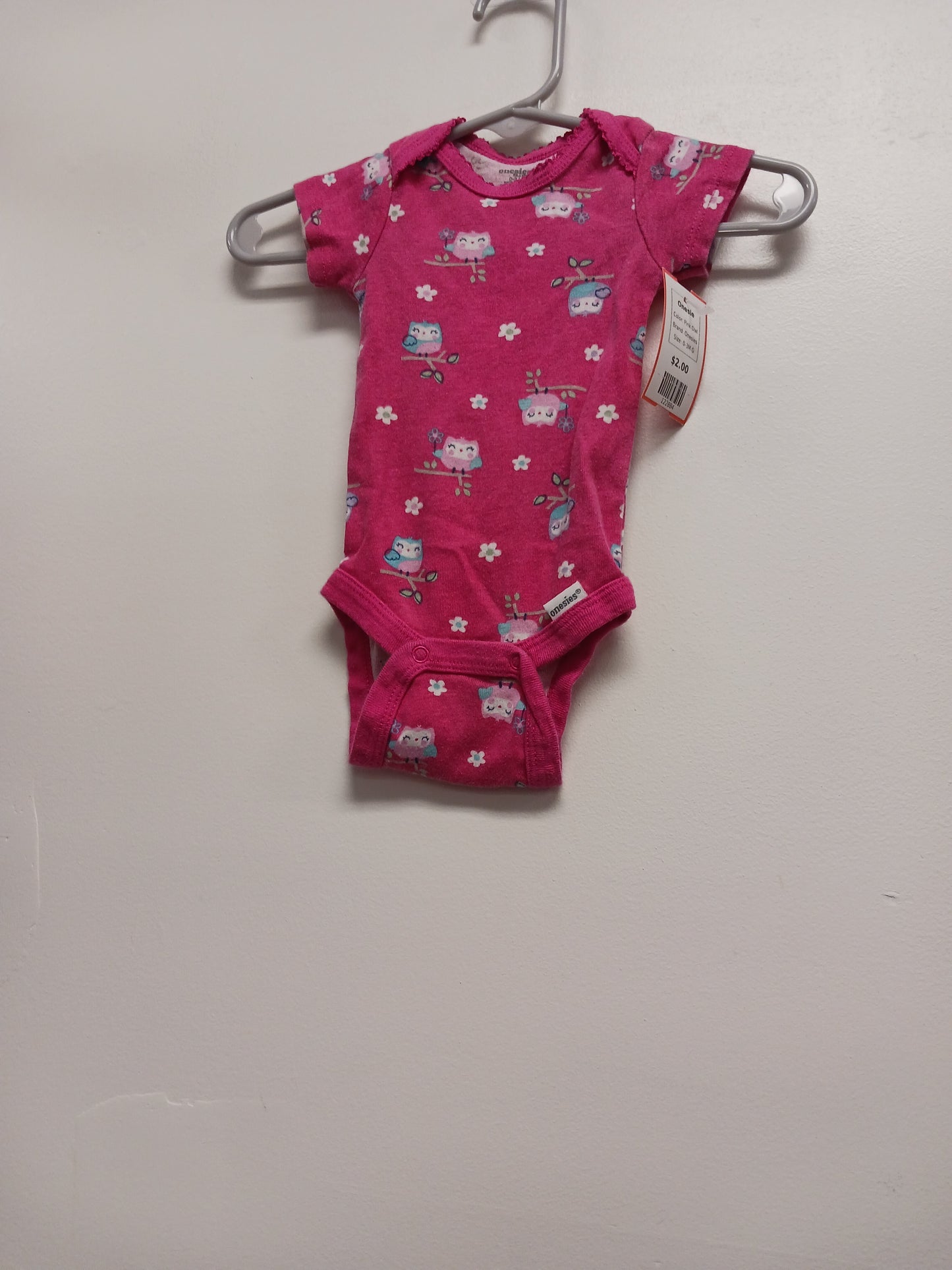 Pink Owl Onesies Onesie, 0-3M G