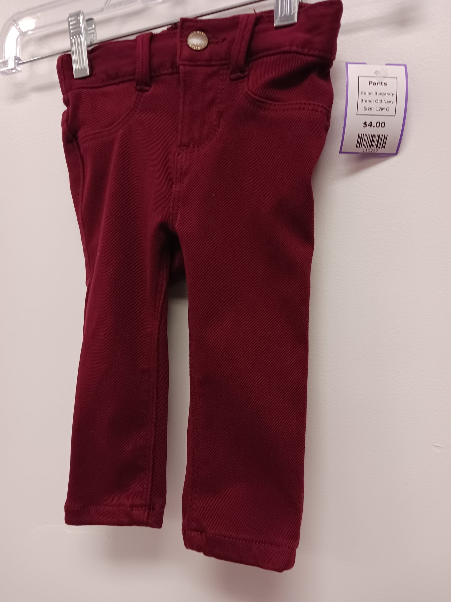Burgandy Old Navy Pants, 12M G