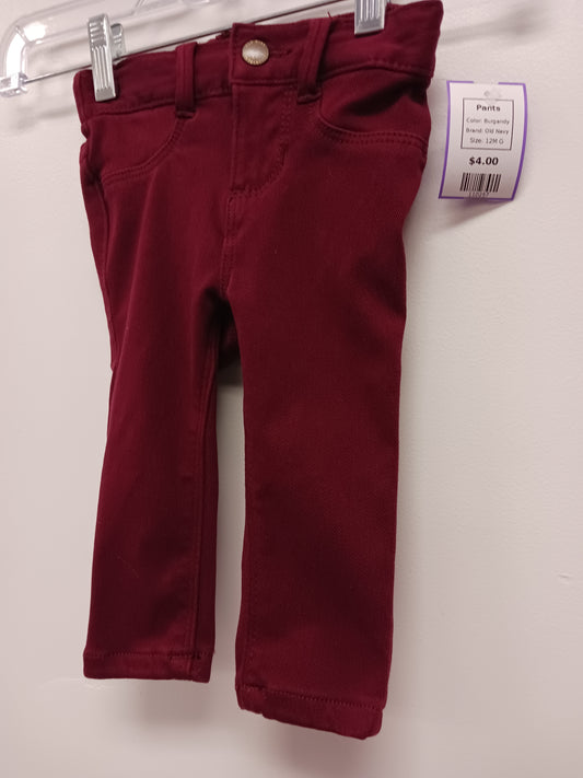 Burgandy Old Navy Pants, 12M G