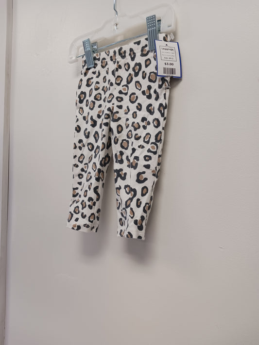 White/Brown Cheetah Jumping Bean Leggings, 6M G