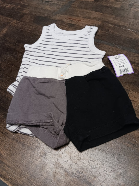 Grey/White/Black Carters Outfit, 3M B