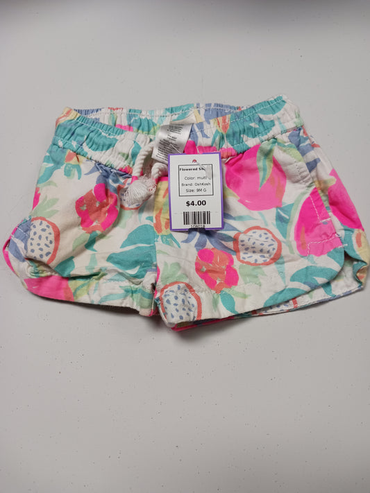 multi OshKosh Flowered Shorts, 9M G