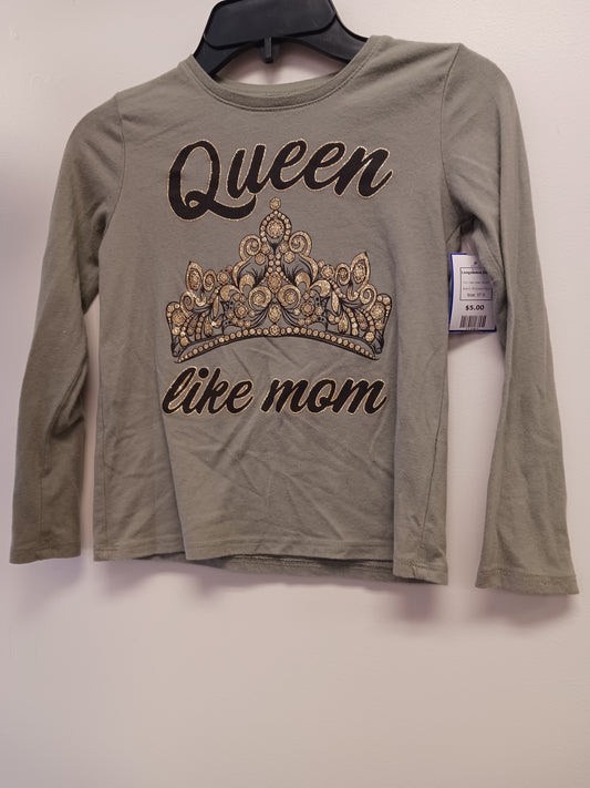 Green Queen Like Mom Childrens Place Longsleeve Shirt, 5T G