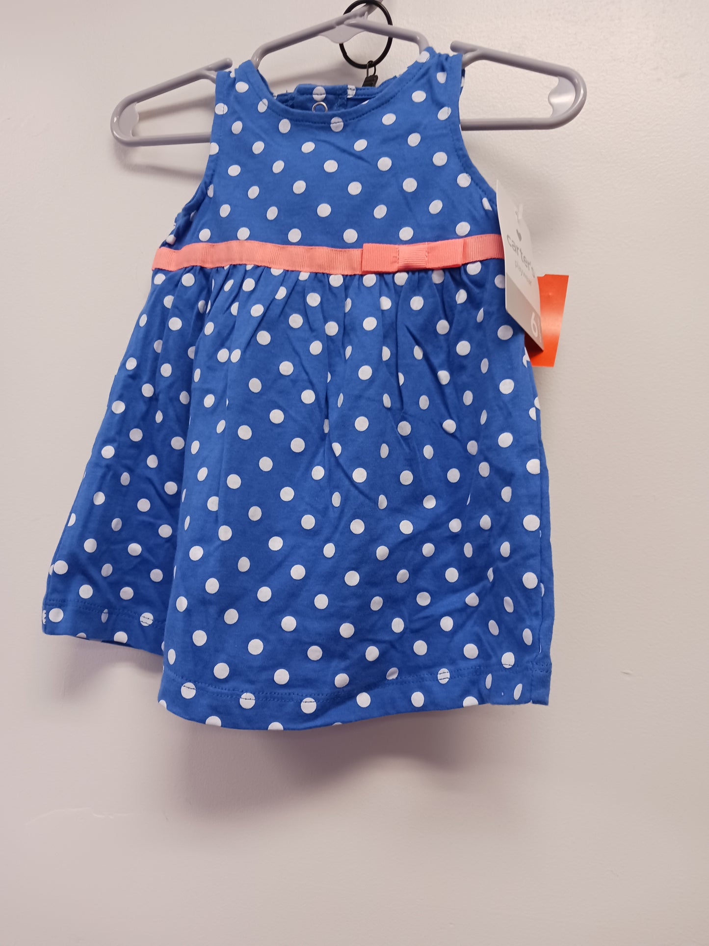 blue Carters 2 Piece Poka Dot  Dress, 6M G