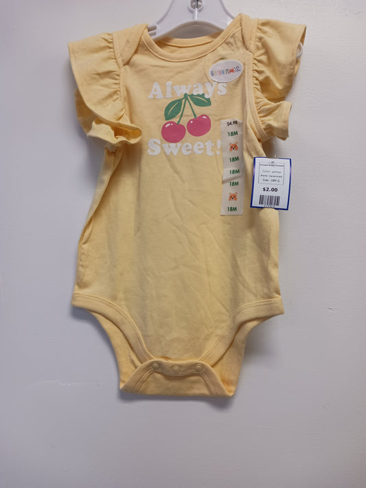 yellow Garanimals Always Sweet Onesie, 18M G