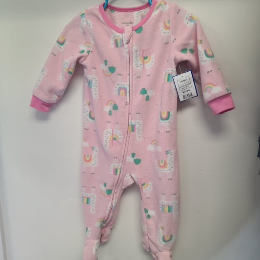 Pink Llama/Rainbow Absorba Sleeper, 9M G