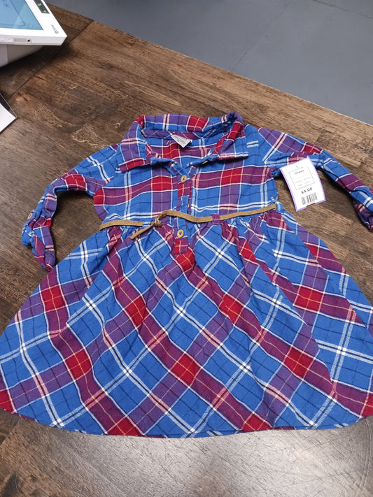 Blue/Burgandy Plaid Carters Dress, 12M G