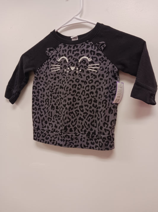 black Old Navy Long Sleeve Cat shirt 12-18m, 12M G