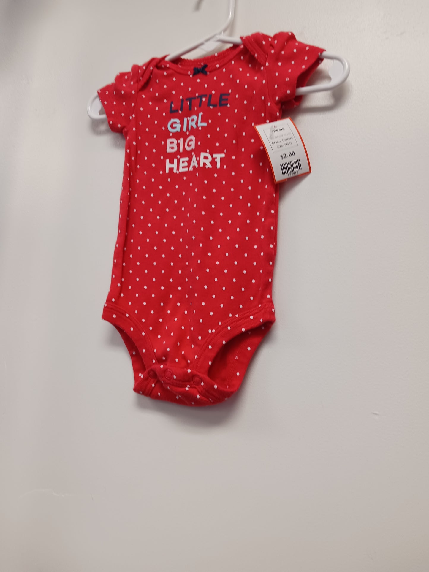 Red/White Polka Dot Carters Onesie, 6M G