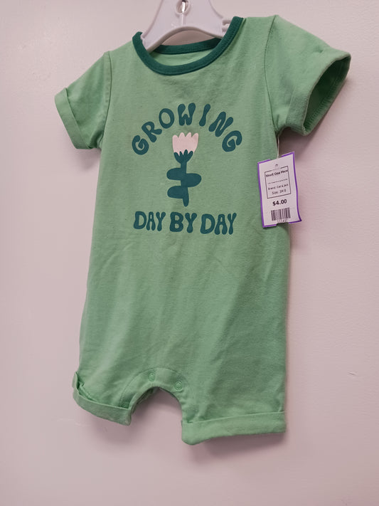 Green Growing Day By Day Cat & Jack Short One Piece, 3M B