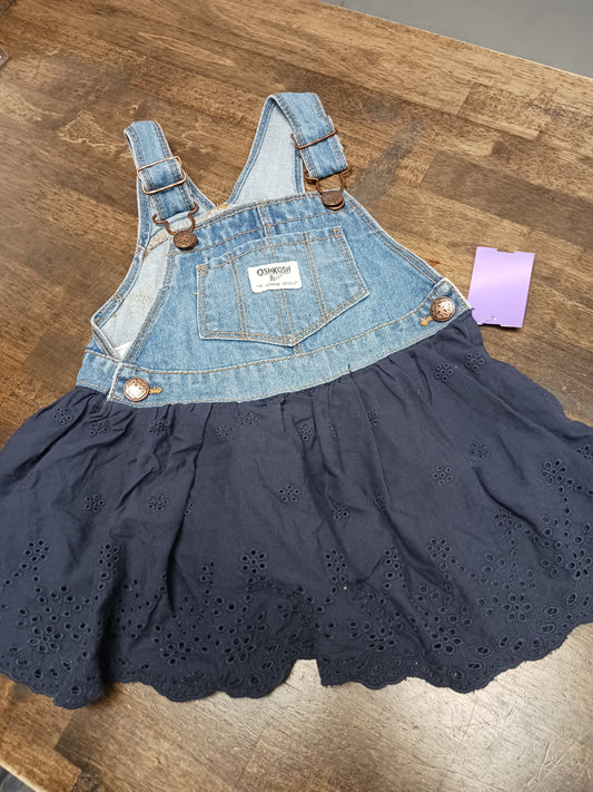 Jean/Navy OshKosh Bib Dress, 2T G