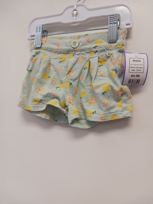 Green/Yellow Lemon Old Navy Shorts, 12M G