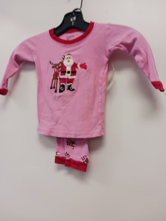 Pink/Red Leveret 2 Piece Santa PJS, 2T G