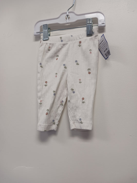 White/Flower Carters Leggings, 3M G