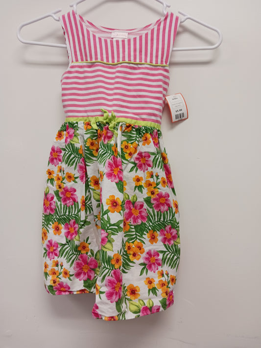Pink/White/Green/Yellow Flower Youngland Dress, 6 G