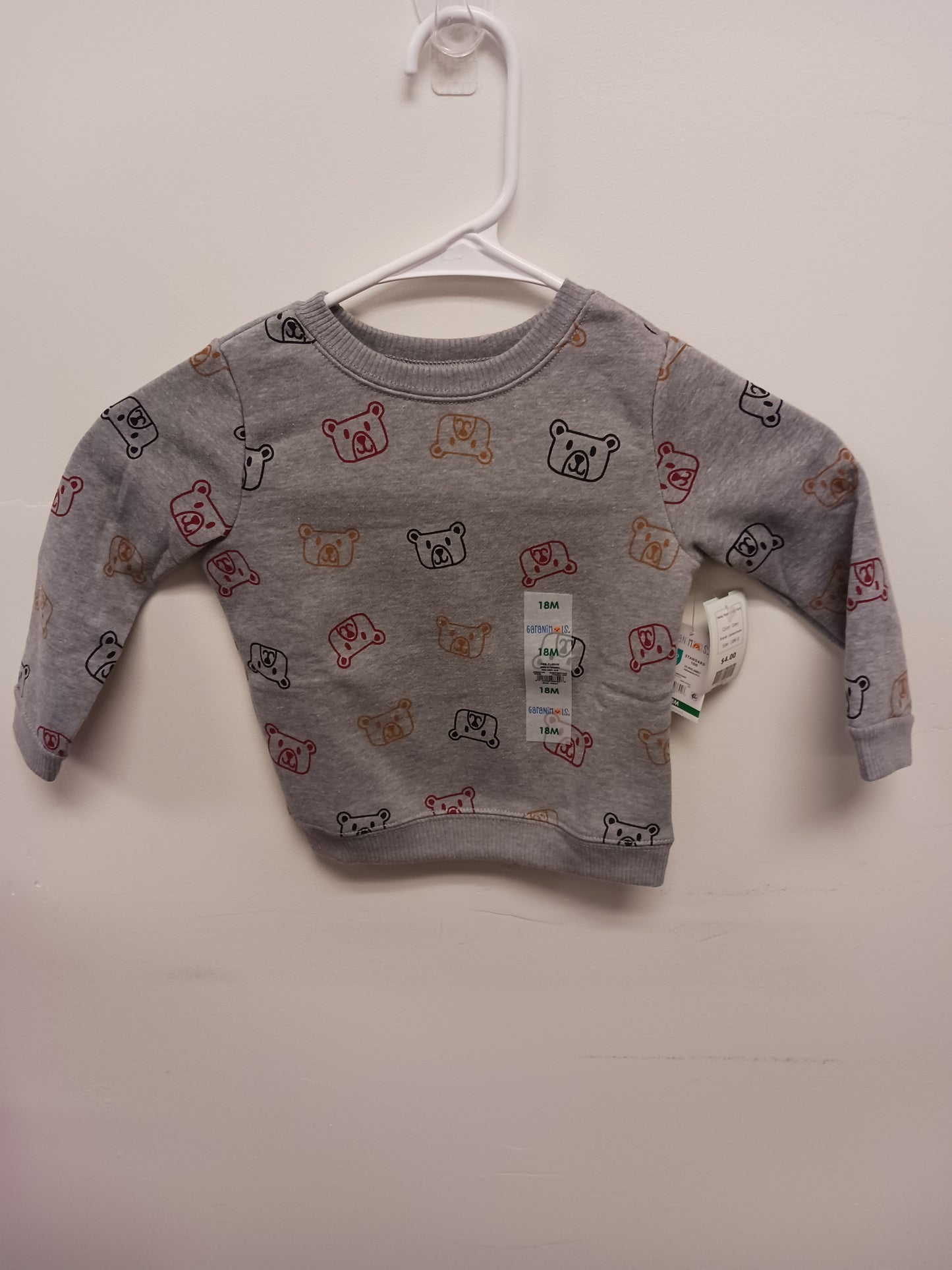 Grey Garanimals Teddy Bear Sweatshirt, 18M B