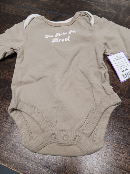 Green You Make Me Drool Childrens Place Longsleeve Onesie, NB B