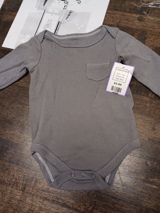 Grey HB Longsleeve Onesie, NB B
