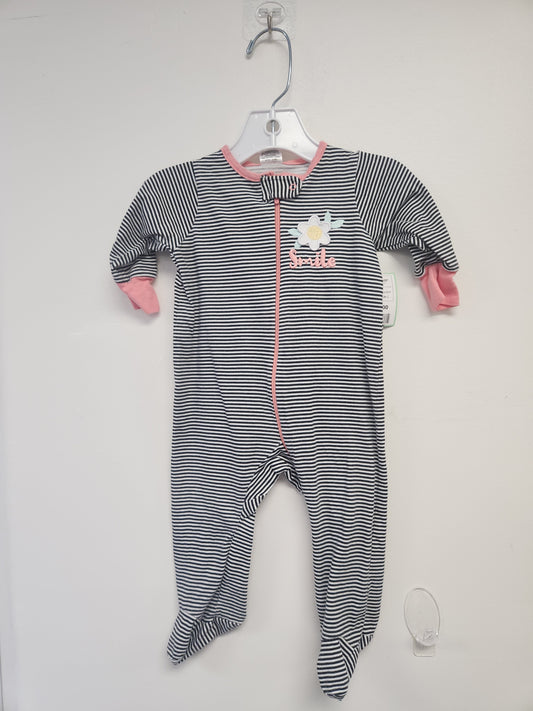 Black/White/Pink Striped Gerber Sleeper, 3M G