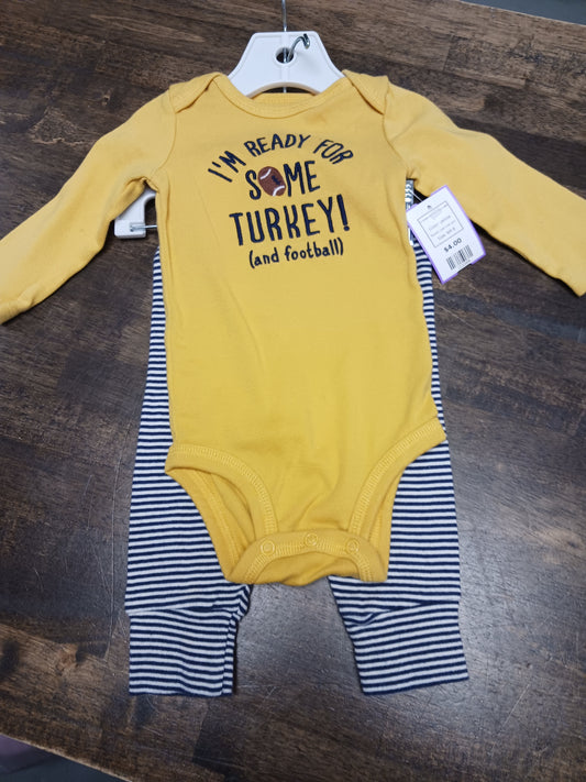 yellow just one you Im Ready for  Some Turkey Outfit, 6M B