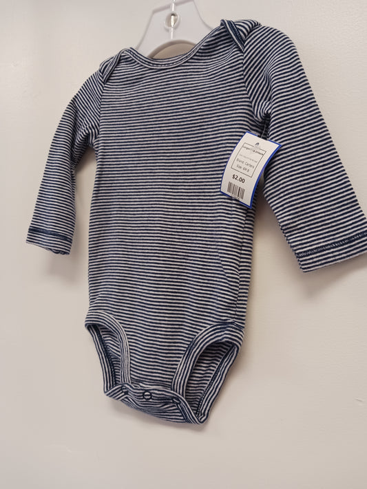 Navy/White Striped Carters Longsleeve Onesie, 6M B