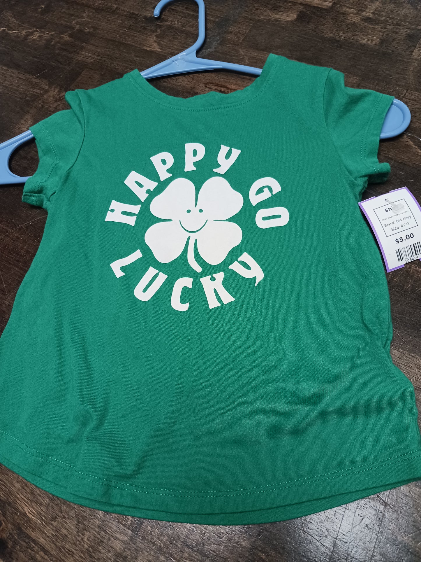 Green Happy Go Lucky Old Navy Shirt, 4T G