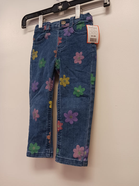 Blue Garanimals Flower Jeans, 2T G