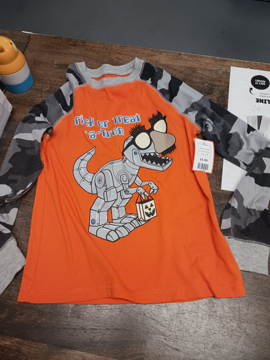 orange Mix & Match Long Sleeve Halloween Shirt, 7 B