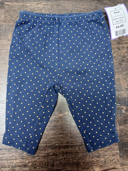 Navy/Yellow Polka Dot Carters Pants, NB G