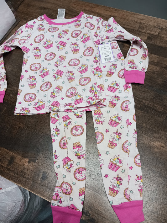 White/Pink Unicorn/Cupcake Swiggles Pjs, 4T G