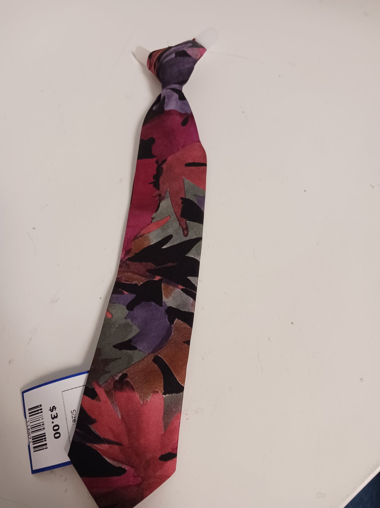 orange/purple /green/black  Flower Pattern Clip on Tie