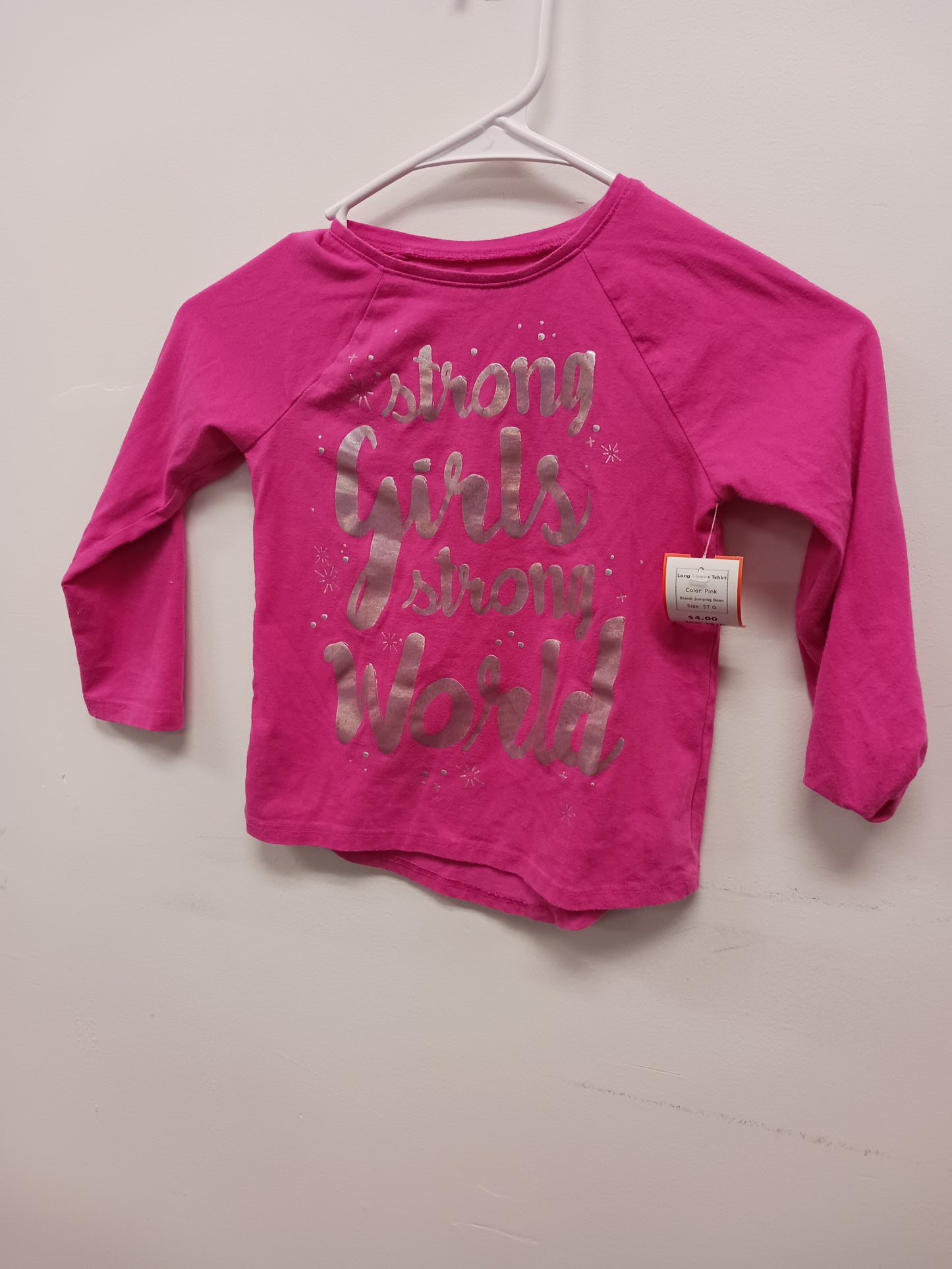 Pink Jumping Bean Long Sleeve Tshirt, 5T G