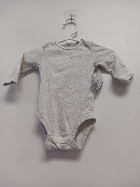 Grey Carters Long Sleeve Onesie, 3M B