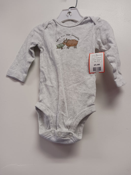Grey/Brown Carters 2 Piece Sheep Outfit, 6M B