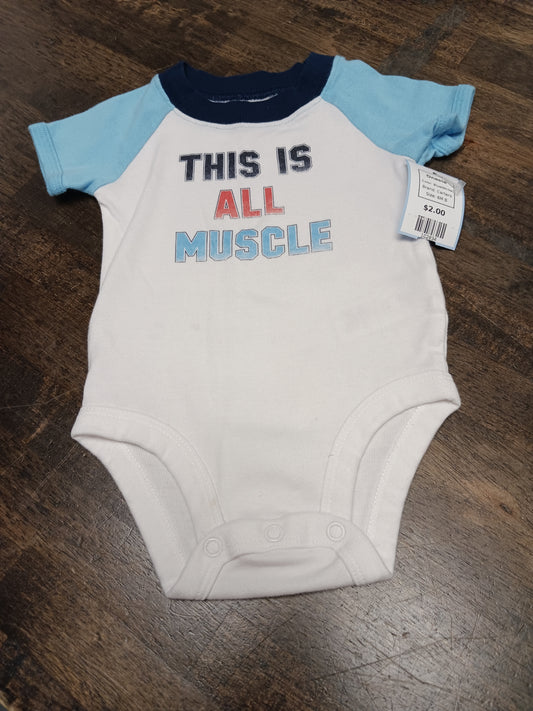 Blue/White Carters Onesie, 6M B