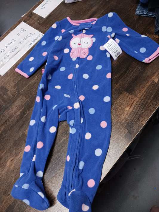 Blue/Pink Owl Carters Sleeper, 6M G