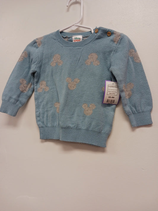 Blue/Grey Mickey Disney Baby Longsleeve Shirt, 6M B