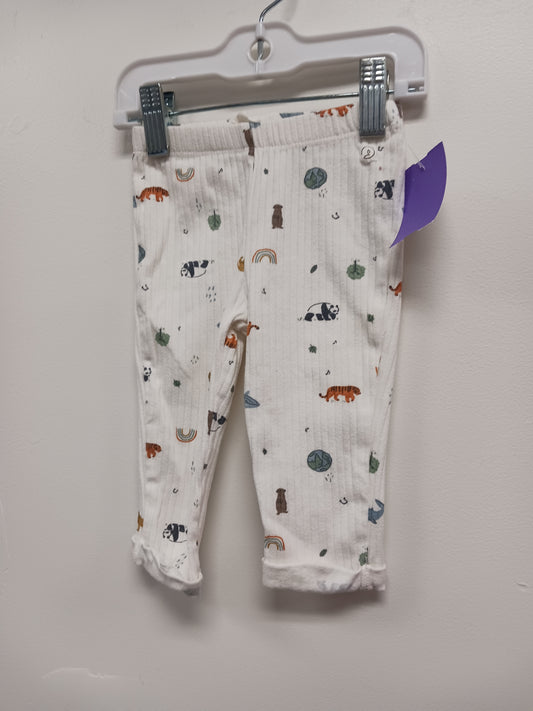 White Animal Carters Pants, 6M B
