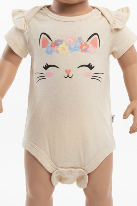 Tan Kitty Garanimals Onesie, NB G